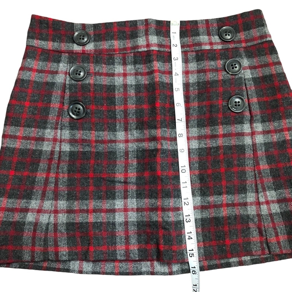 Y2K Tartan Plaid Wool Academia Mini Skirt Size 2 - Picture 9 of 12